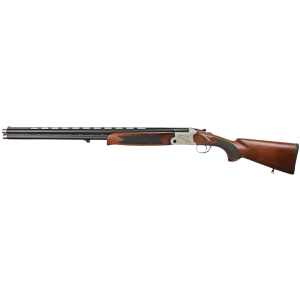 Iver Johnson Arms IJ60012LW28S IJ600 Lightweight Full Size 12 Gauge Break Open 3" 2rd 28" Black Over/Under Vent Rib Barrel, Silver Engraved Aluminum Receiver, Fixed Walnut Wood Stock, Ambidextrous