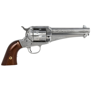 Taylors & Company 550408 1875 Army Outlaw 45 Colt (LC) Caliber with 5.50" Barrel, 6rd Capacity Cylinder, Overall White Engraved Finish Steel & Walnut Grip