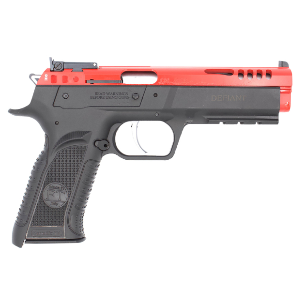 Tanfoglio TFFORCE22 Force  22 LR 10+1 4.40" Stainless Steel Barrel, Red Ported Slide, Black Polymer Frame w/Beavertail & Picatinny Rail, Black Textured Grip