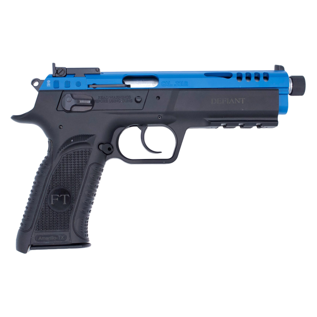 Tanfoglio TFFORCE22TB Force Tactical 22 LR 10+1 4.40" Stainless Threaded Barrel, Blue Optic Cut/Ported/Serrated Slide, Black Polymer Frame w/Beavertail & Picatinny Rail, Black Textured Grip